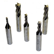 5 Pcs End Mill Set, TIN Coated with HSS Material EMS-5